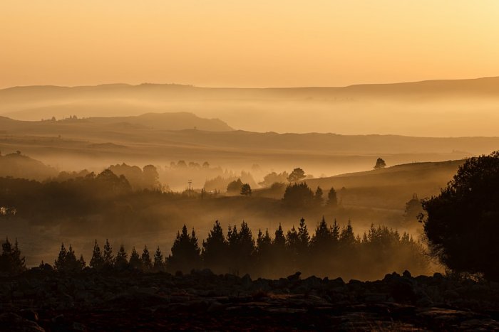 Landscape Valley Mist Misty Hills Haze Dusk View